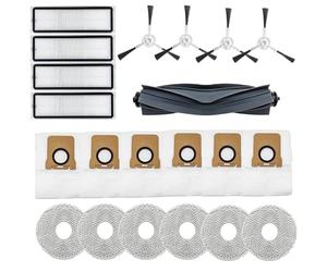 Geoviizon Kit de Accesorios para Xiaomi Robot Vacuum X20+ para dreame L10 Ultra L10s Ultra, 1 Cepillo Principal, 4 Filtro HEPA, 6 bolsas para el polvo, 4 cepillos laterales, 6 Mopa