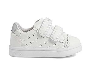 Geox B Djrock Girl, Zapatillas, Niñas, Blanco Y Plateado, 20 EU