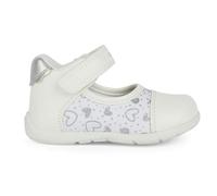 Geox B Elthan Girl A Ballet Flat, Blanco y Plateado, 22 EU