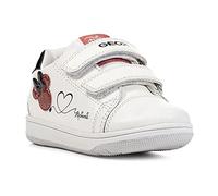 Geox B New Flick Girl, Zapatillas Bebé-Niñas, Blanco y Rojo, 20 EU