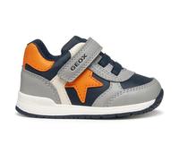 Geox B Rishon Boy, First Walker Shoe Bebé-Niños, Gris y Naranja, 22 EU