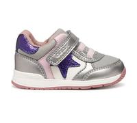 Geox B Rishon Girl, First Walker Shoe Bebé-Niñas, Dk Silver Purple, 22 EU