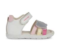 Geox B Sandal Alul Girl A, Sandalia Bebé-Niñas, Blanco/Multicolor/Rojo, 23 EU