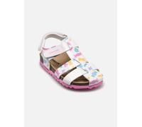 Geox B Sandal Chalki Girl, Sandalia Bebé-Niñas, White Multicolor 45, 20 EU