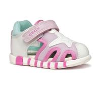 Geox B Sandal IUPIDOO Gir, Sandalia Bebé-Niñas, White/Fuchsia, 22 EU