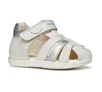 Geox B Sandal MACCHIA Gir, Sandalia Bebé-Niñas, White/Silver, 18 EU