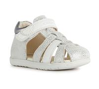 Geox B Sandal Macchia Gir, Sandalia Bebé-Niñas, Blanco y Plateado, 24 EU