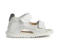 Geox B Sandal Macchia Gir, Sandalia Niñas, Blanco/Plateado, 24 EU