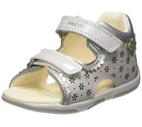 Geox B Sandal Tapuz Girl, Primeros Pasos para Bebé Niña, Multicolor (White/Silver), 22 EU