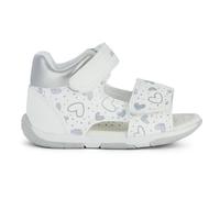 Geox B Sandal Tapuz Girl, Sandalia Niñas, Blanco y Plateado, 26 EU
