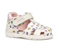 Geox B Sandal ZAPITO Girl, Sandalia Bebé-Niñas, White/Multicolor, 18 EU