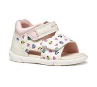 Geox B Sandal ZAPITO Girl, Sandalia Bebé-Niñas, White/Multicolor, 24 EU