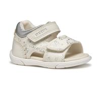 Geox B Sandal ZAPITO Girl, Sandalia Bebé-Niñas, White/Silver, 24 EU