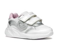 Geox B SPRINTYE Girl A, Zapatillas Bebé-Niñas, White/Silver, 21 EU