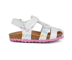 Geox Baby Girl's B Chalki Sandal, blanco/multicolor/rojo, 7 UK Child