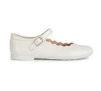 Geox Chica Jr Plie' C Ballet Flat, Blanco, 28 EU