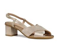 Geox D AURELY 50 A, Sandalia Tacón Mujer, Lt Gold, 36 EU