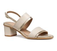 Geox D Aurely 50 B, Sandalia de tacón Mujer, Papiro Lt Gold, 39 EU