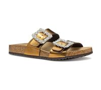 Geox D BRIONIA R A, Sandalia Plana Mujer, Coffee, 39 EU