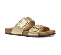 Geox D BRIONIA R I, Sandalia Plana Mujer, Lt Gold, 37 EU