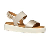Geox D CAMALEI A, Sandalia Plana Mujer, Lt Gold/Beige, 38 EU