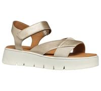 Geox - D DANDRA 40 B, Sandalia Mujer, Lt Gold/Lt Taupe,