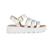 Geox D Dandra 40B, Sandalia de cuña Mujer, Blanco Apagado, 39 EU