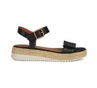 Geox D Eolie A, Sandalia de cuña, Black, 39.5 EU