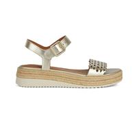 Geox D Eolie a, Sandalia de cuña para mujer, Gold, 38.5 EU