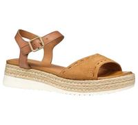 Geox D EOLIE B, Sandalia Plana Mujer, Cognac, 37.5 EU