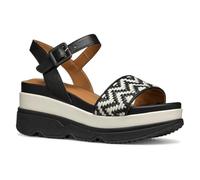 Geox D Gardenia A, Sandalia de cuña Mujer, Black/Papyrus, 36 EU