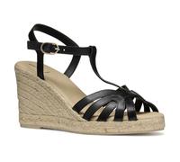 Geox - D GELSA A, Sandalia de cuña Mujer, Black,