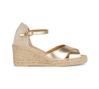 Geox D Gelsa Low A, Sandalia de cuña Mujer, Lt Gold, 35 EU