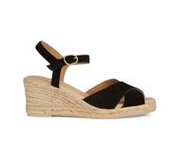 Geox D Gelsa Low C, Sandalia de cuña Mujer, Negro, 36 EU