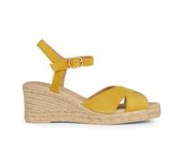 Geox D Gelsa Low C Sandalia de cuña para mujer, Amarillo, 37 EU