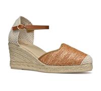 Geox - D GELSA Low E, Sandalia de cuña Mujer, Camel,