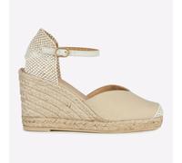 Geox D Gelsa Sandalias De Moda Con Tacón Cuña Para Mujeres Beiges De Verano