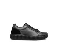 Geox D Graisy G, Zapatillas Mujer, Dk Grey Black, 34.5 EU