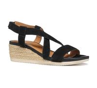 Geox D Ischia Corda A, Sandalia de cuña Mujer, Black, 41 EU