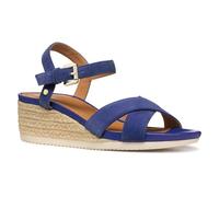 Geox D Ischia Corda B, Sandalia de cuña Mujer, Blue, 38 EU