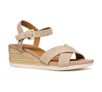 Geox - D Ischia Corda B, Sandalia de cuña Mujer, Dk Skin,