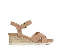 Geox D Ischia Corda, Sandalias Mujer Beige Dk Skin 39 EU