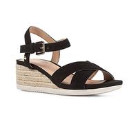 Geox D Ischia Corda, Sandalias Mujer Negro 38 EU