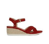 Geox D Ischia Corda, Sandalias Mujer Rojo Red 39 EU