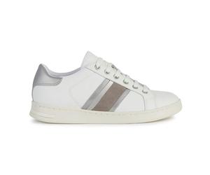 Geox D Jaysen ESneaker para Mujer, Blanco y Plateado, 42 EU