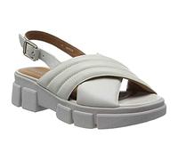 Geox D Lisbona, Sandalia Mujer, Blanco Crema, 39.5 EU