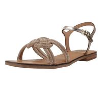 GEOX Sandalias planas de piel MADDALUSIA. Color champán