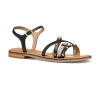 Geox Sandalia deslizante D MADDALUSIAC D Mujer negra/blanca 38 EU