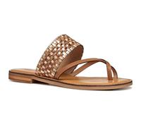 Geox D MADDALUSIAC G - Sandalia plana para mujer, color camel/bronce, talla 39 EU
