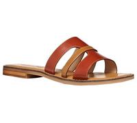 Geox D MADDALUSIAC P Flat Sandal, Brick/Camel, 36.5 EU
